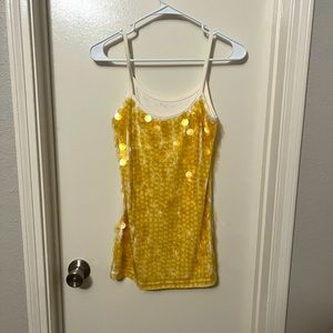 Gold sequins spaghetti strap shirt
